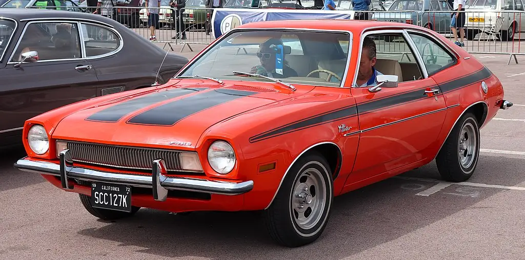 A red ford pinto from 1972