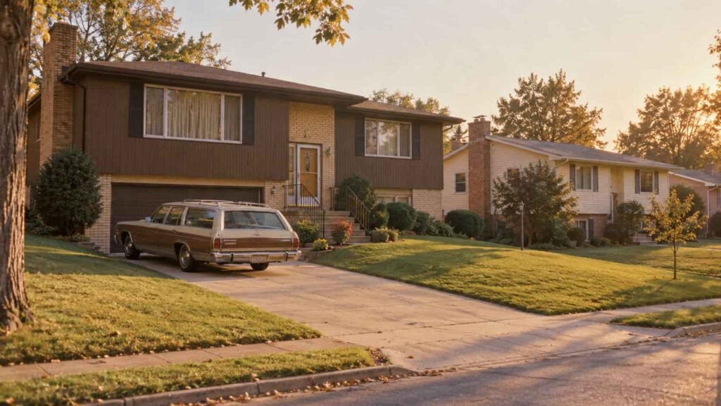 Typical suburban American house in the 1970s