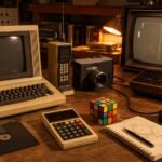 Famous inventions from the 1970s including a computer, calculator and video game console