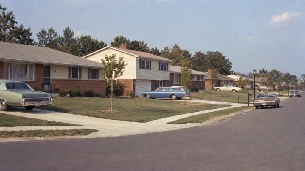 New suburban homes in America during the 1970s