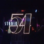 the studio 54 logo in light art